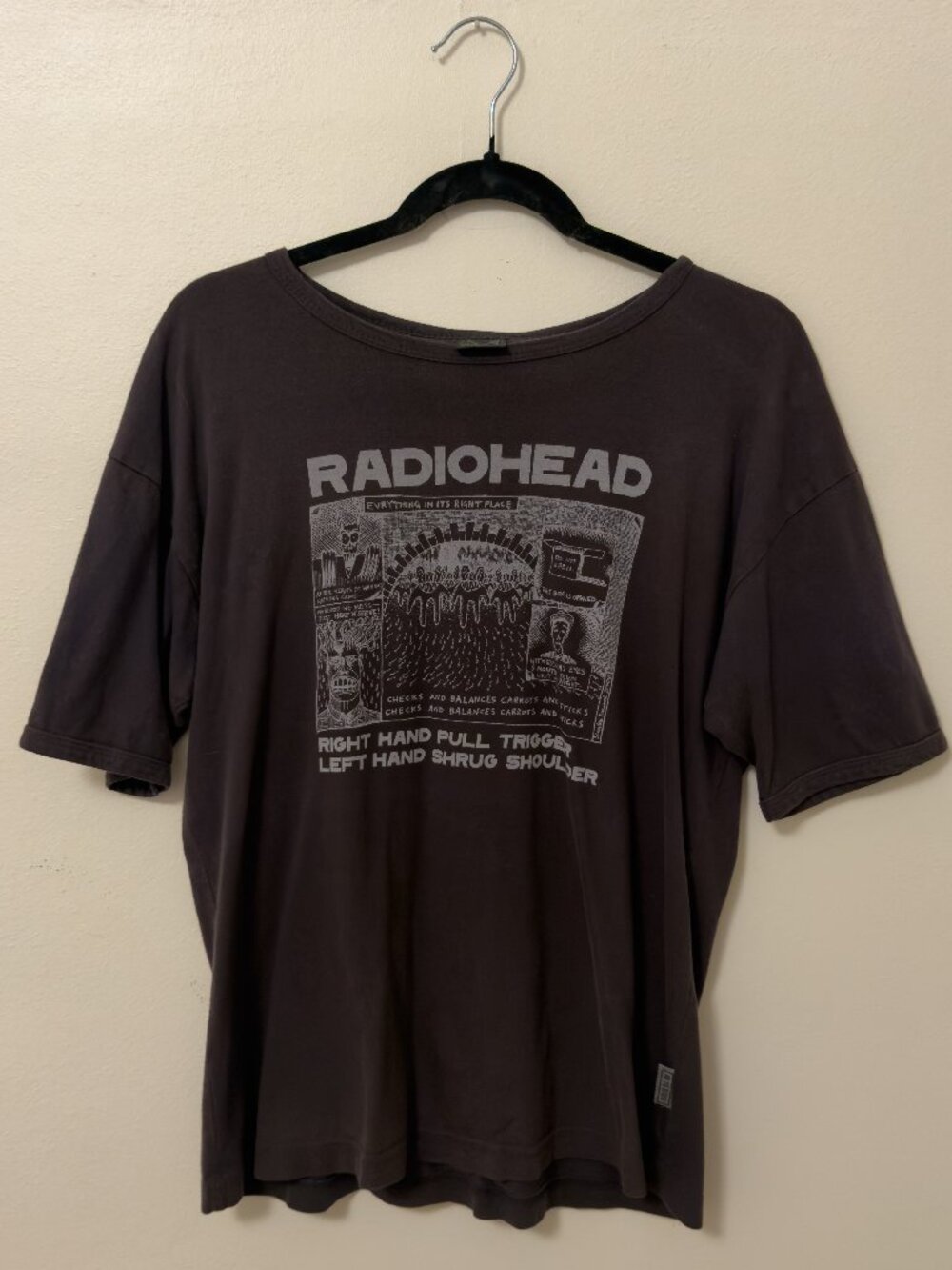 Vintage 2000 Radiohead Everything Stanley Donwood W.A.S.T.E. T-Shirt L